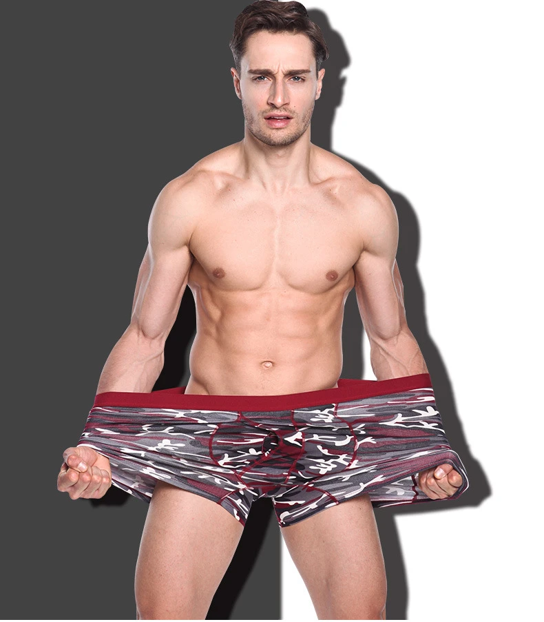 Мужские боксеры хлопковые камуфляжные Дышащие Боксеры с принтом | Мужская одежда