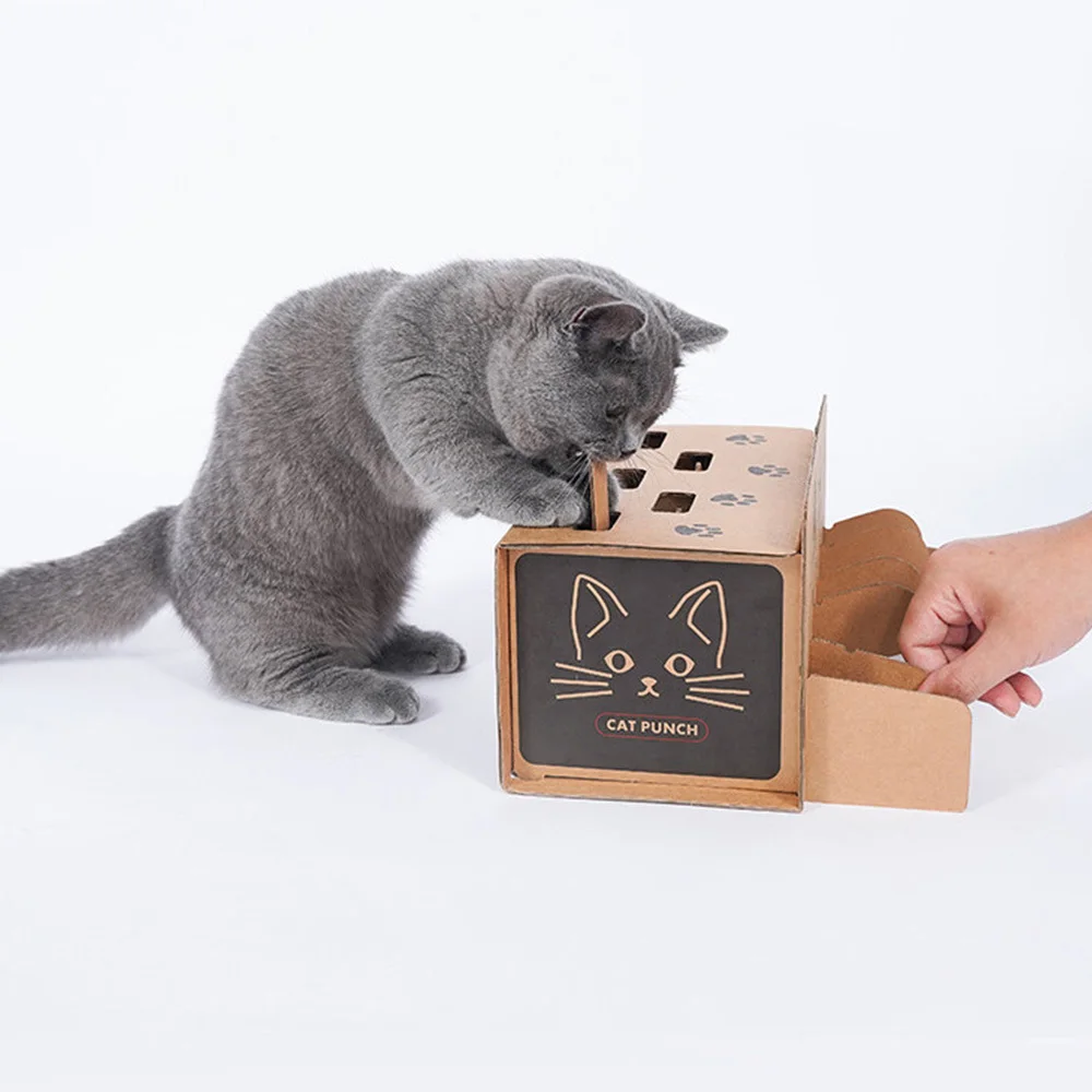 Из гофрированной бумаги для кота игрушка ловли коробка Кошка Интерактивная