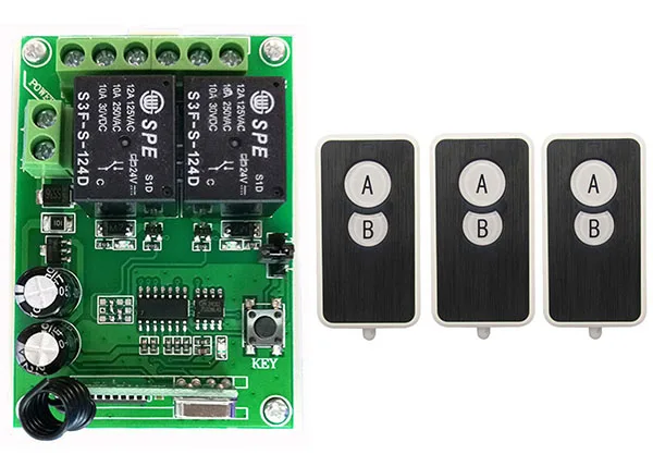 DC24V 2CH беспроводной Радиочастотный пульт дистанционного управления ультра