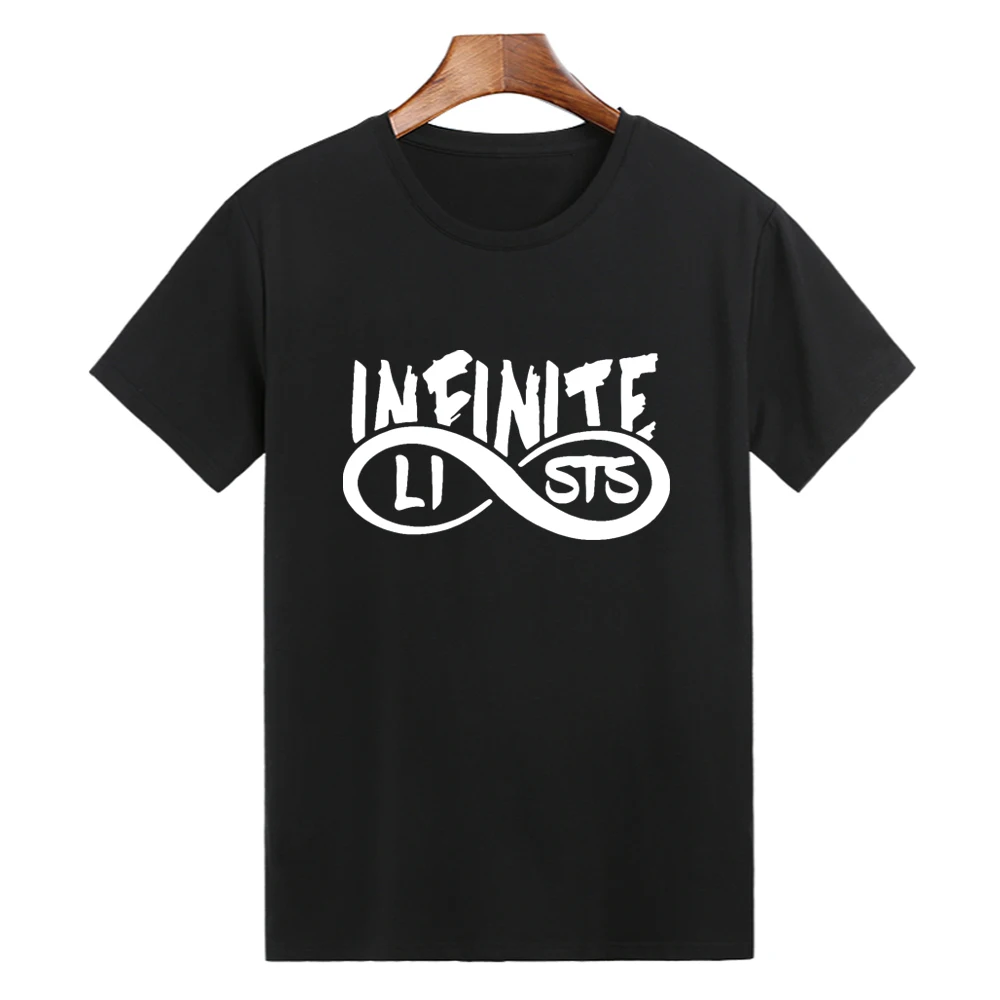 Мужская и женская футболка с коротким рукавом Infinite Lists Merch | одежда