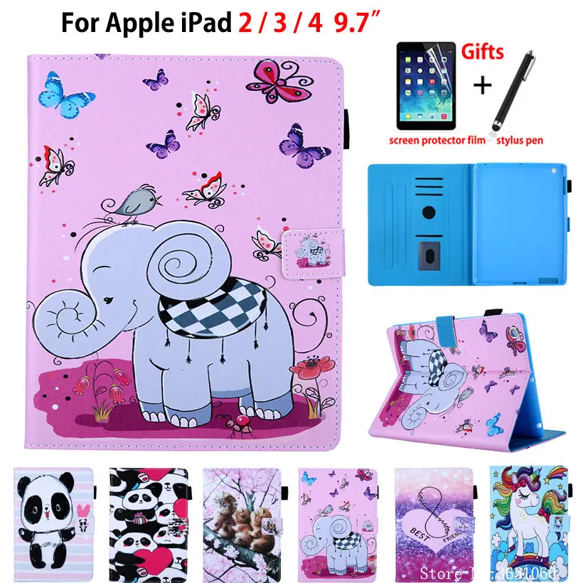 Мультяшный чехол для Apple iPad 2 3 4 9 7 дюйма умный планшета силиконовый из