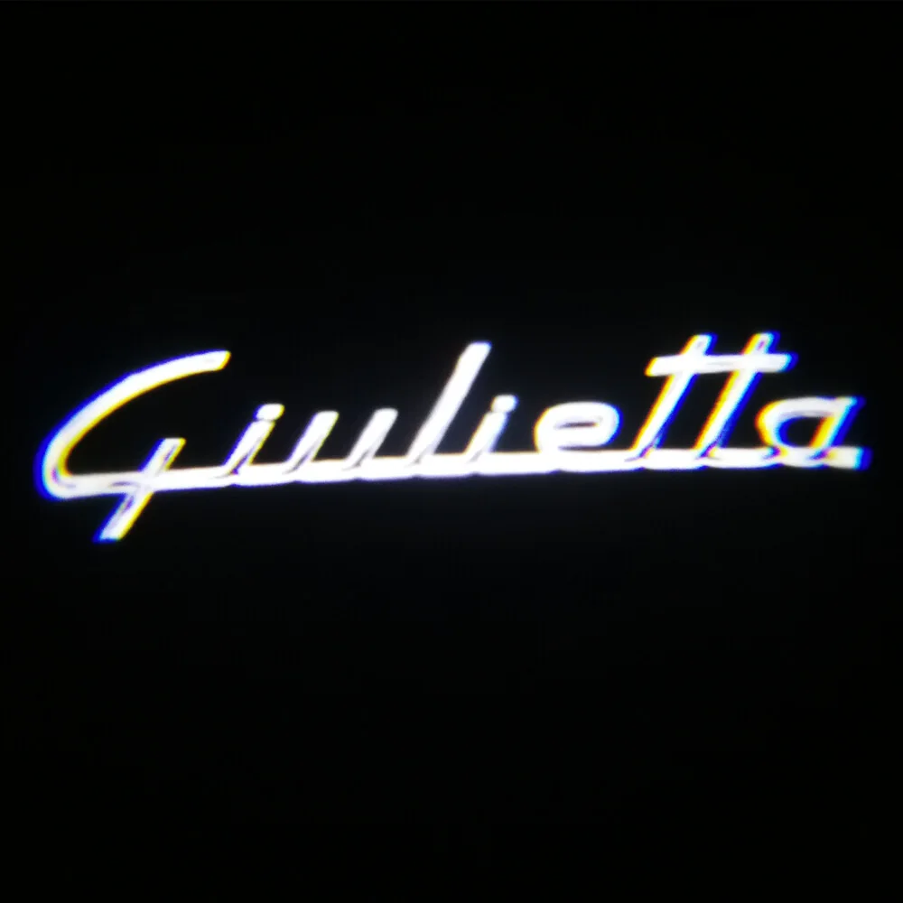 Giulietta Word QCDIN для Alfa Romeo Giulietta Автомобильный светодиодный светильник для проектора с логотипом приветствуется светильник для Alfa Romeo 159 Giulietta Giulia Mito Stelvio Brera - Испускаемый цвет: Giulietta Word