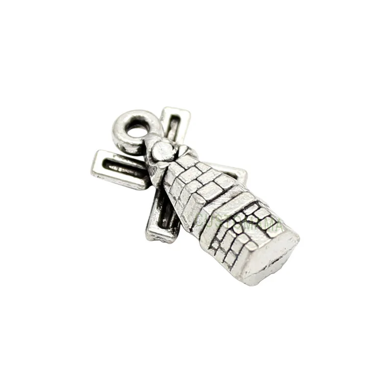 60pcs-Antique серебро 3D подвески в форме мельницы кулон 17x9mm | Украшения и аксессуары