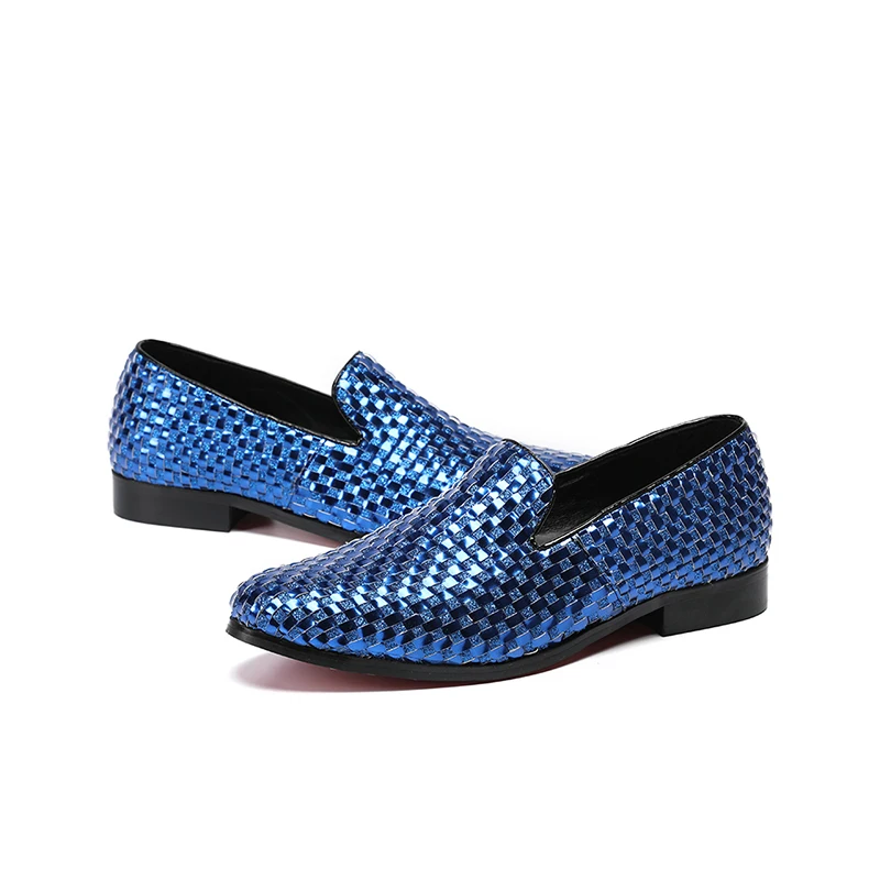 Mabaiwan New Indian Men Casual Shoes Loafers Slipper Knit Leather Wedding Dress Breathable Party Flats Drop Shopping | Обувь