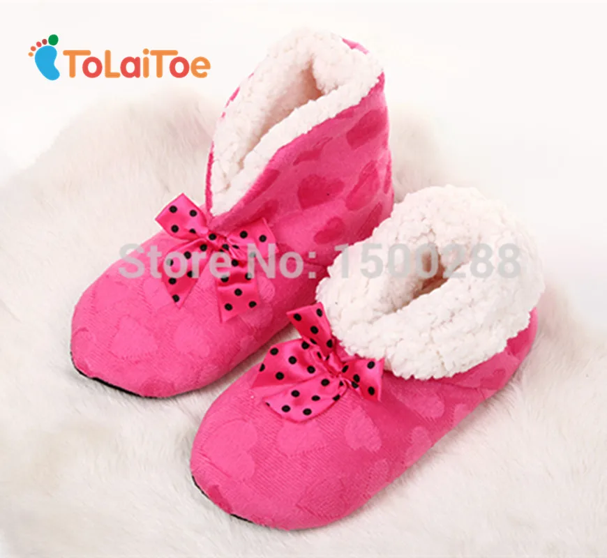 ToLaiToe/Домашняя обувь для интерьера с милыми бантами домашняя теплая очень мягкой