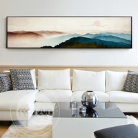 new chinese style abstract landscape canvas painting modern mountains boat posters and prints wall art picture for living room