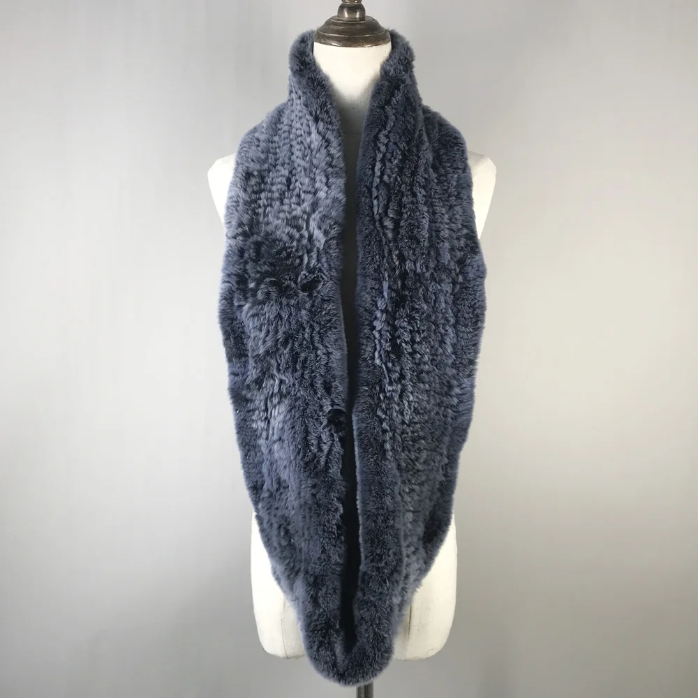 Лидер продаж 2020 женский шарф из меха бесконечности Круглый длинный кролика