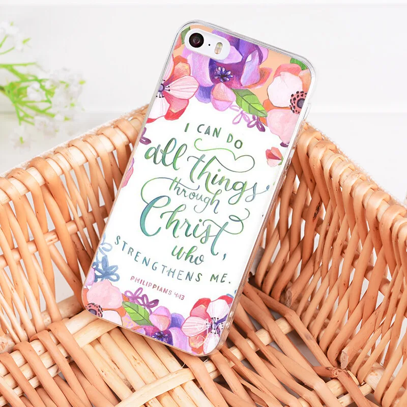 Чехол для телефона MaiYaCa iphone 7 XS MAX Bible verse Phillips Jesus Christ Christian Flower iPhone 8 6S Plus 5S SE XR |