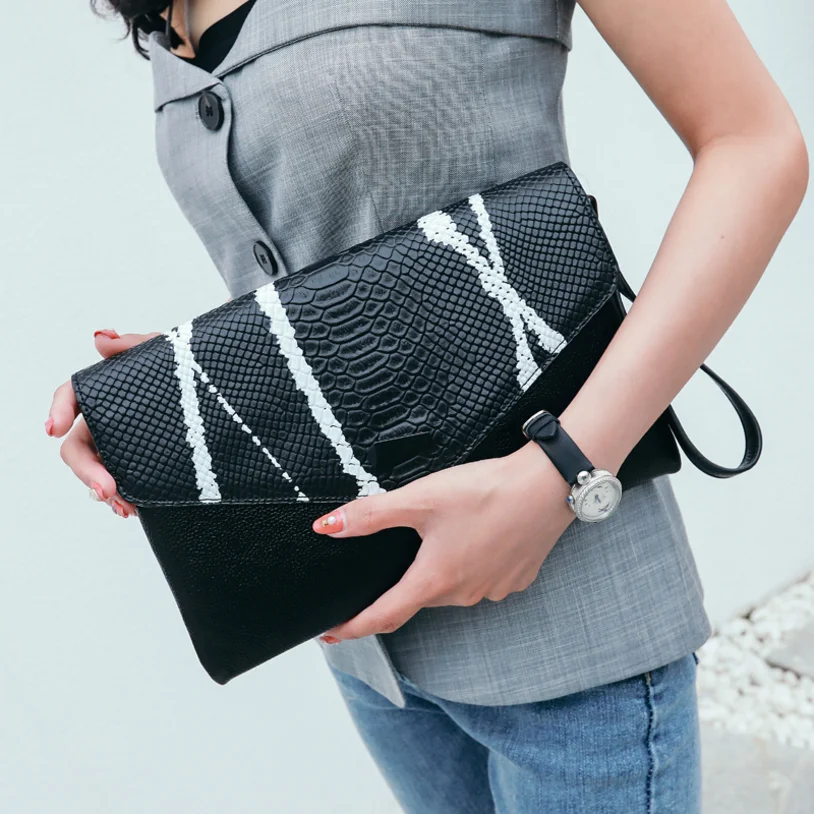 Женский клатч новинка 2019 Высококачественная сумка конверт из натуральной