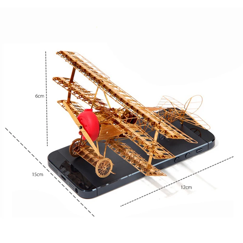 Металлическая 3D Сборная модель самолета сделай сам пазл игрушка креативный