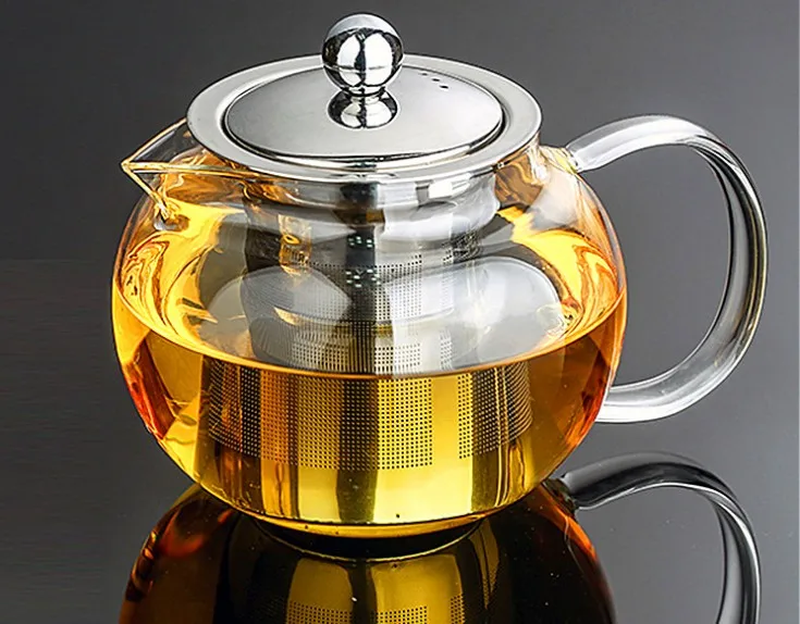 

1PC 350ml,500ml,650ml,800ml,950ml,1200ml Heat Resistant Glass Tea Pot Flower Tea Puer Kettle Coffee Teapot With Infuser EJN 1032