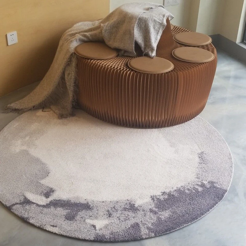 

Nordic Round Carpet Livingroom Home Decor Round Rug Thick Bedroom Carpet Modern Design Floor Mat Sofa Coffee Table Area Rugs