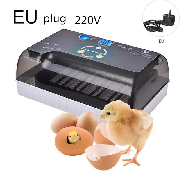 EU Pulg Цифровой автоматический инкубатор для яиц яйца Хэтчер с яичником автоматический с автоматическим переворотом яиц 12 Яиц Домашней Птицы Hatcher 1,4 экран дисплея - Цвет: EU Pulg