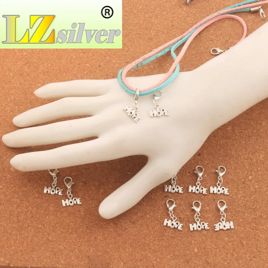 

Hope Letter Lobster Claw Clasp Charm Beads 13.2x22.9mm 100PCS zinc alloy Jewelry DIY C920