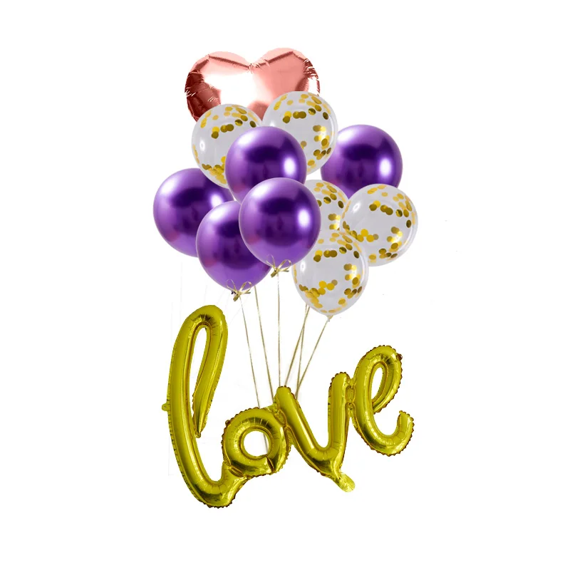 С Днем Рождения микс розовое золото латексные конфетти воздушный шар детский душ