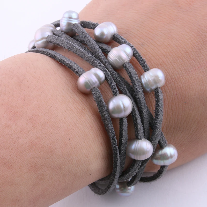 Браслеты из натурального пресноводного жемчуга подвеска Модный корейский