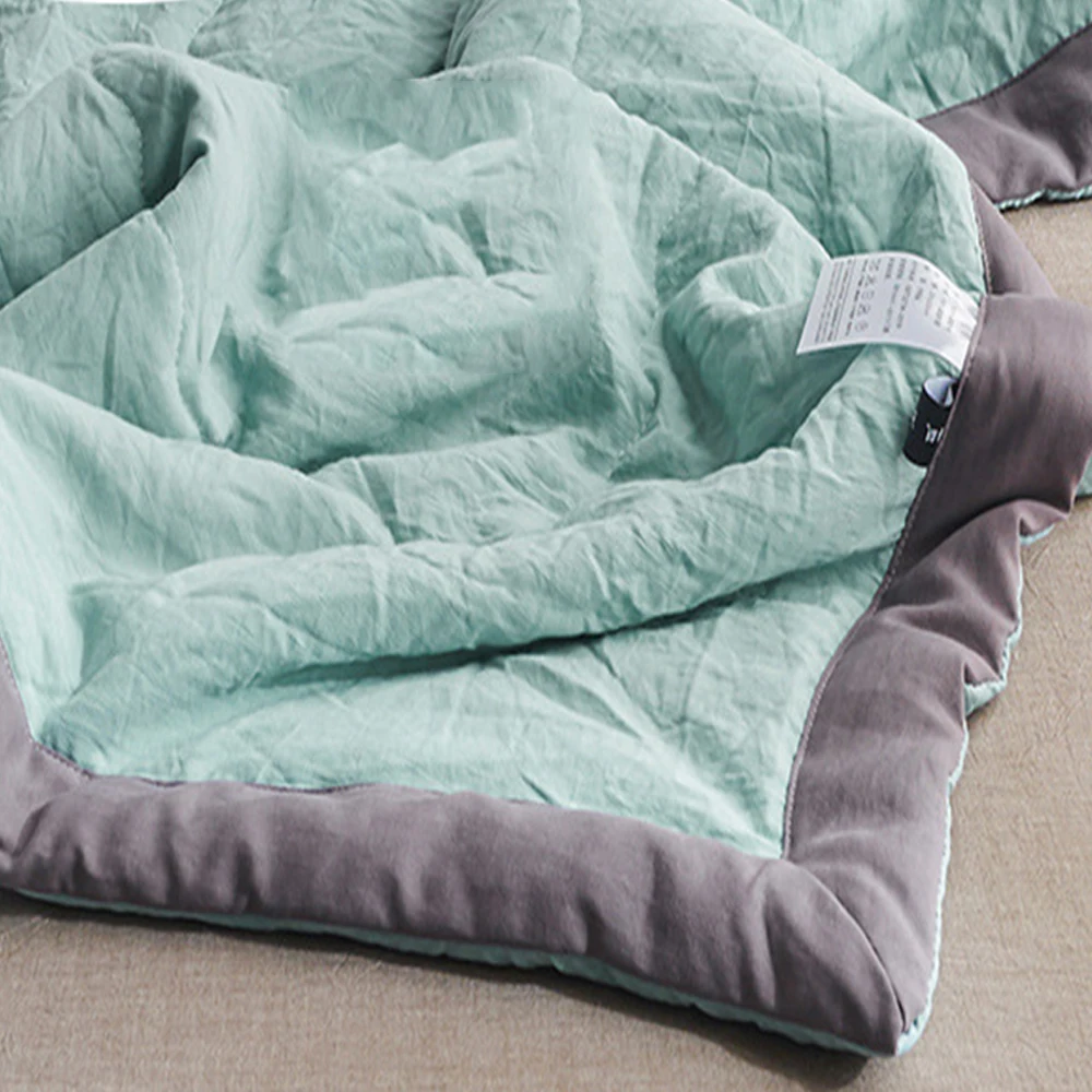 Супер мягкое летнее одеяло механической стирки микрофибра синий розовый edredones