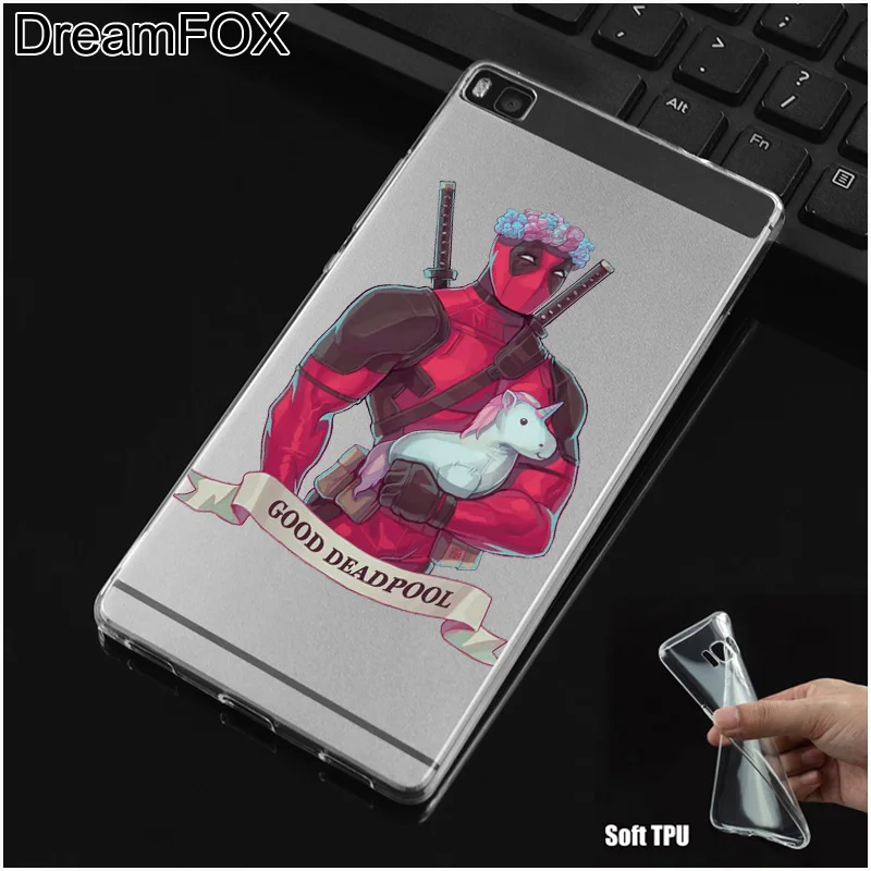 DREAMFOX L031 Deadpool Soft TPU Silicone Case Cover For Huawei P8 P9 P10 Lite Plus 2017 Honor 8 Pro 9 6X |