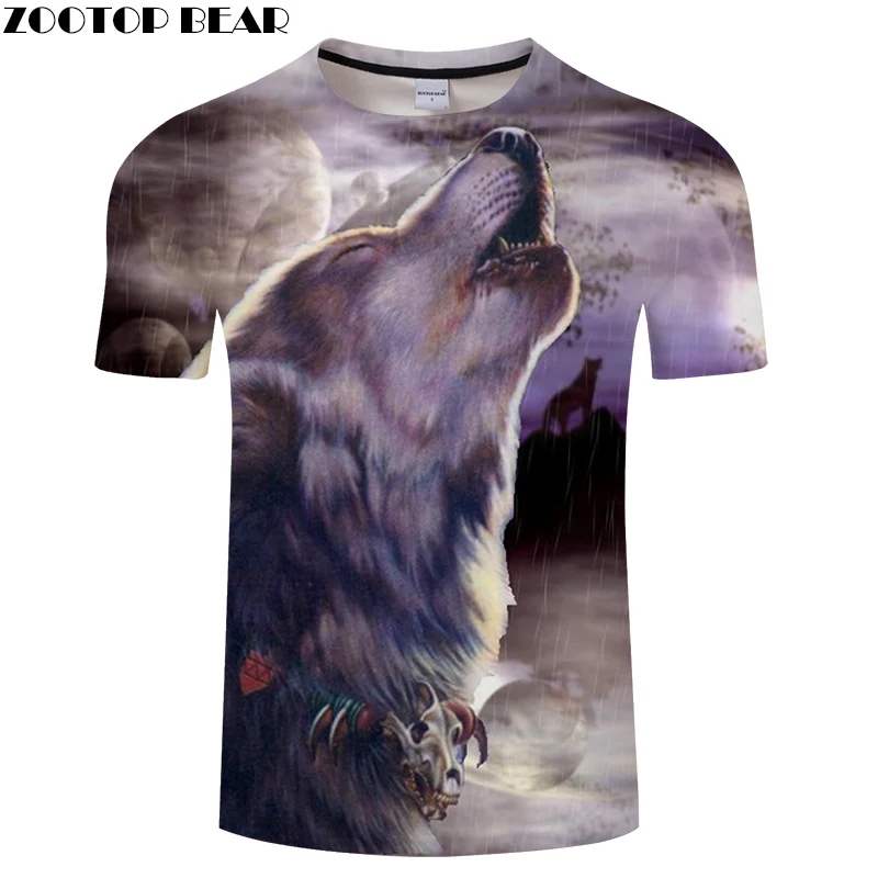 Футболка Raining Wolf 3D женская футболка Мужская летняя топы аниме Supreme Camiseta Streatwear хип
