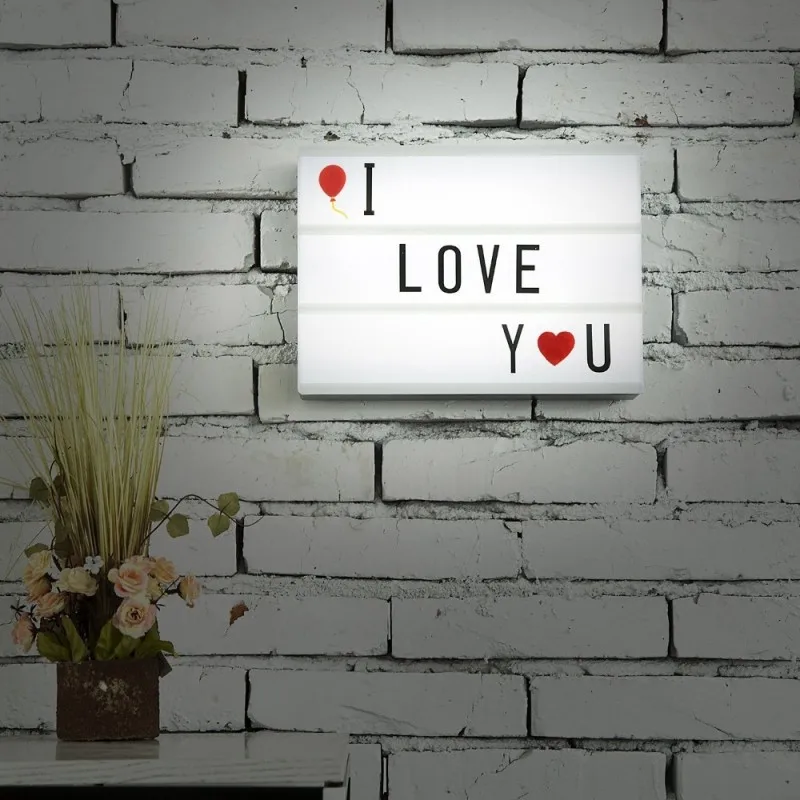 DIY RGB светодиодный ночник A4 A5 кинематографический Lightbox USB светодиодный ночник комбинированная лампа с 90 шт карточки с буквами дома Вечерние