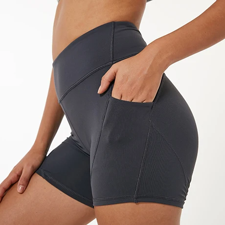 Sevencolorfit сексуальные шорты с карманом для йоги для женщин с высокой талией Короткий спортзал фитнесс тренировка, Упражнение плотные Althletic шорты