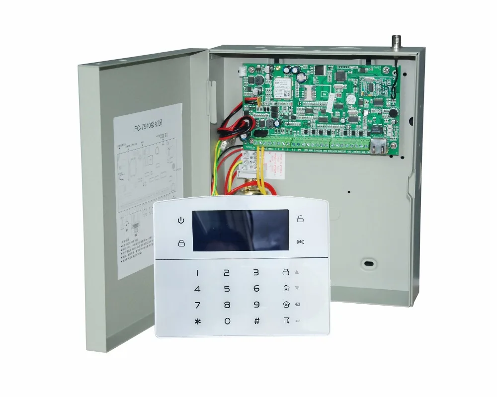 12 В DC Проводная клавиатура для FC-7640 TCP/IP GSM GPRS Сигнализация промышленная сигнализация с проводной зоны