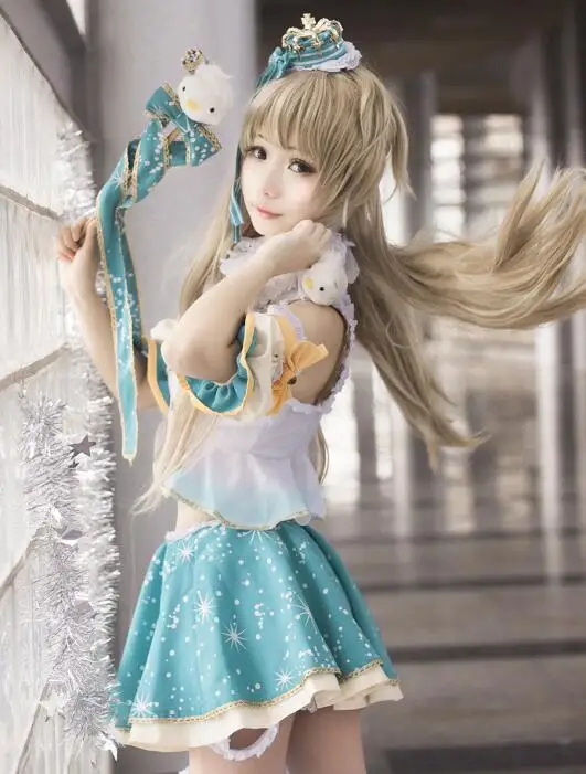 Love Live! Костюм для косплея Minami kotory March UR Crown Stage аниме костюм вечеринки + палочка