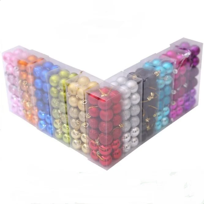 24 Pcs/Set 10 Colors Glitter Christmas Baubles Ornament Ball Party Home Garden Decoration For Tree SDQ-96 |