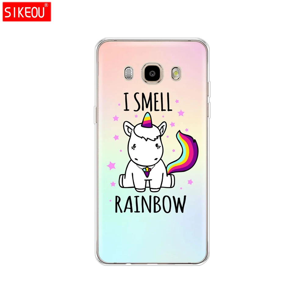50125 Силиконовый чехол для телефона samsung Galaxy J1 J2 J3 J5 J7 MINI prime милый Радужный Единорог - Цвет: 50125