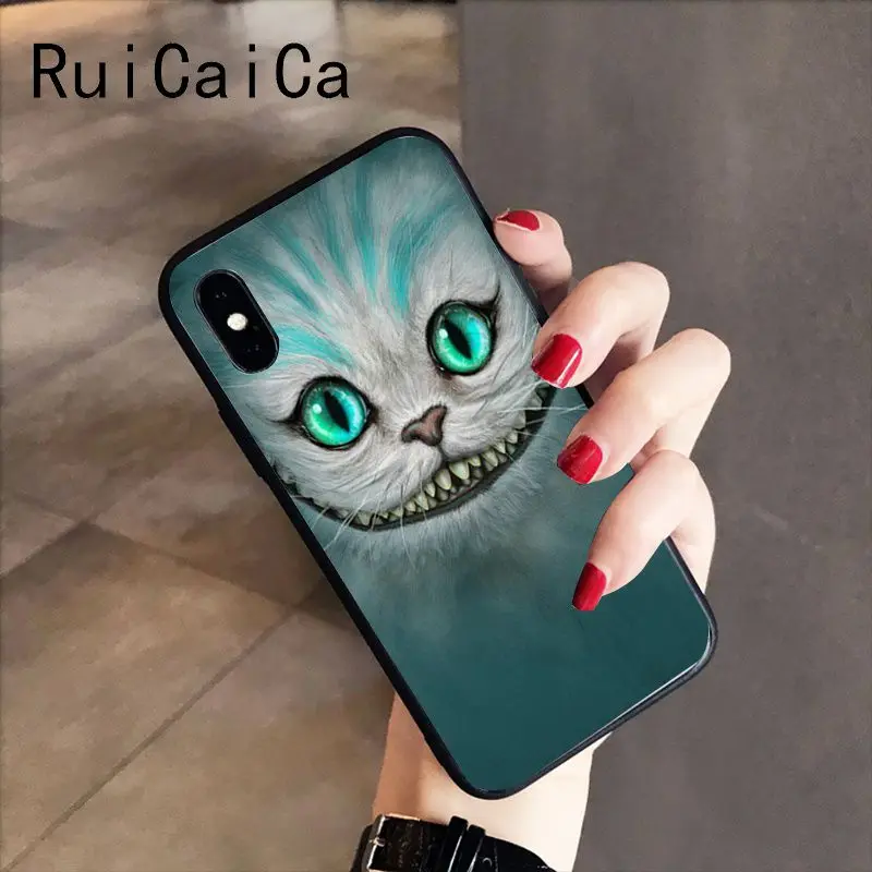 RuiCaiCa Алиса в стране чудес кошка роскошный уникальный дизайн PhoneCase для iPhone X XS MAX 6 6S