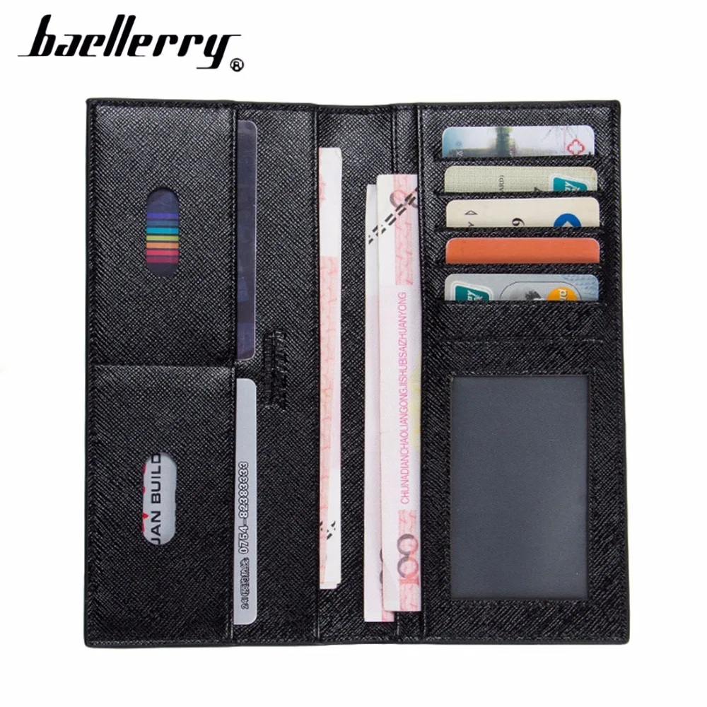 2018 Baellerry из искусственной кожи Для мужчин кошельки длинный тонкий бумажник