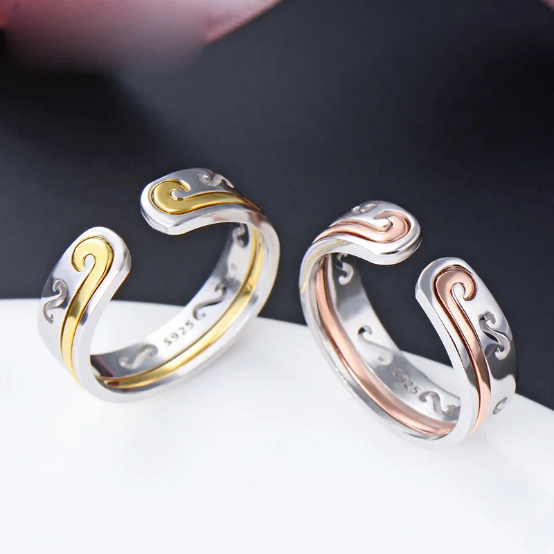 DOYUBO Adjustable Size Men's 925 Sterling Silver Tighten Mantra Rings Rose Gold & Color Sun WuKong Pure Ring VB270 | Украшения и