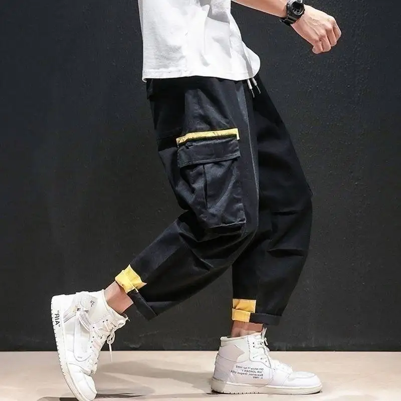 Мужские шаровары карго повседневные брюки в стиле хип хоп тренировочные для бега