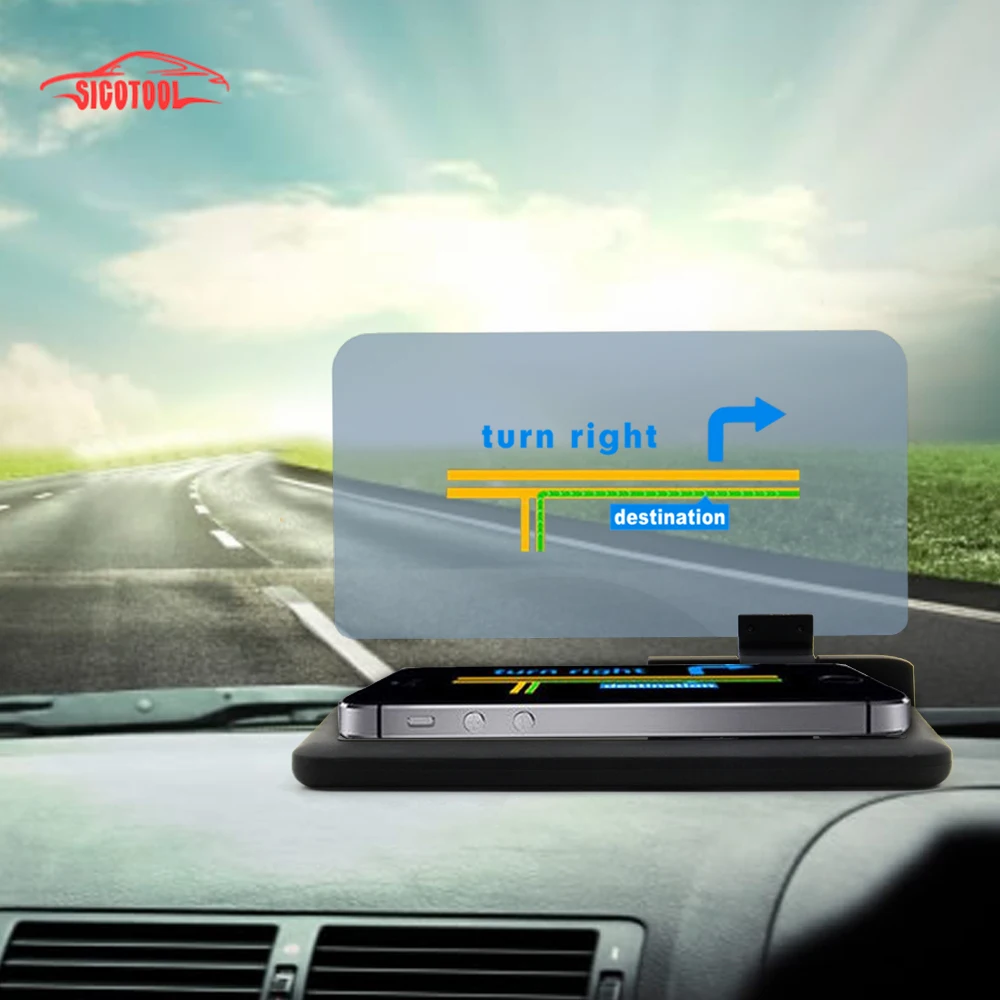 Универсальный H6 смартфон проектор HUD Дисплей Держатель Автомобильный gps навигатор Автомобильный держатель Подставка держатель для телефона черный нескользящий коврик