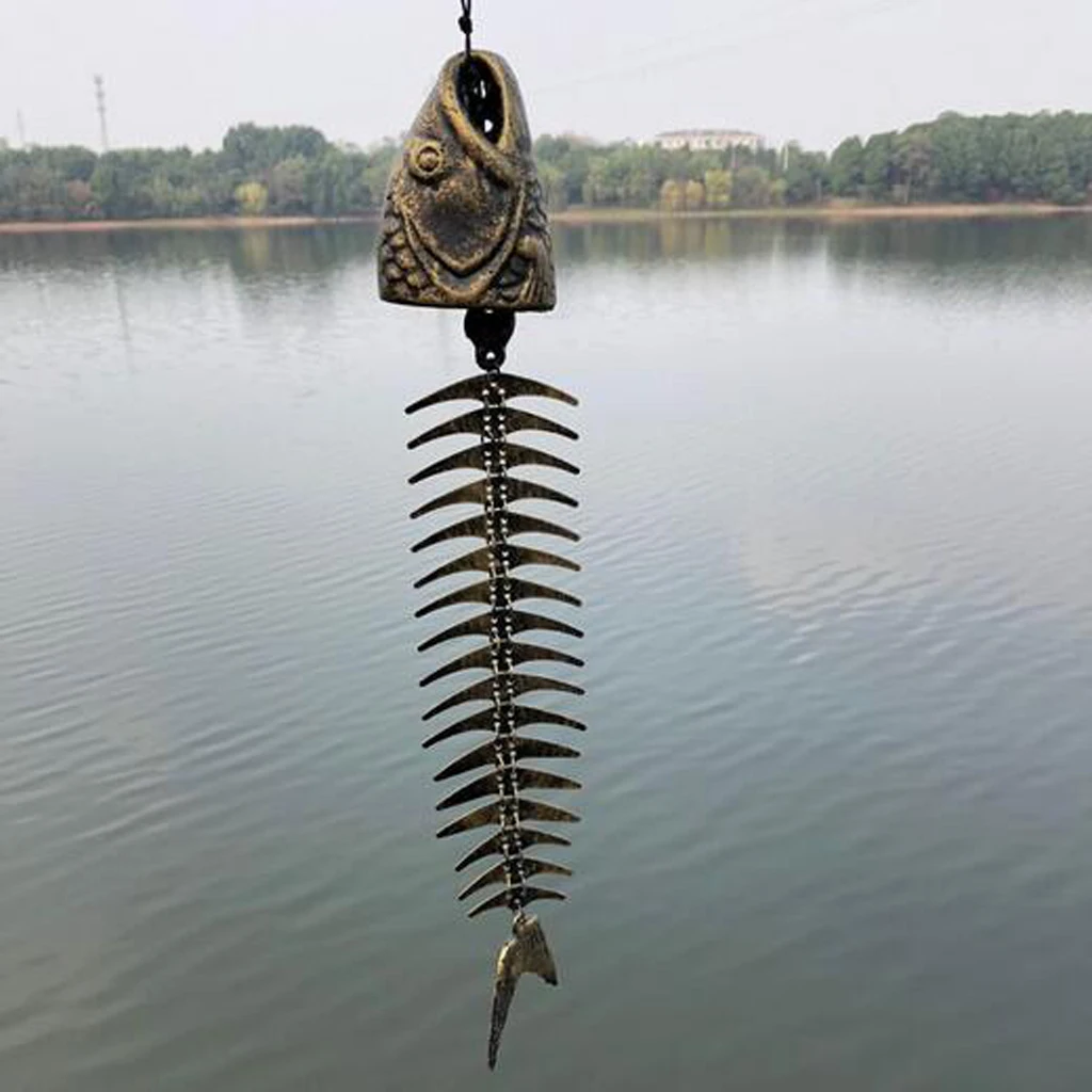 

Rustic Decorative Fishbone Outdoor Chime Hanging Decor Patio Garden Balcony