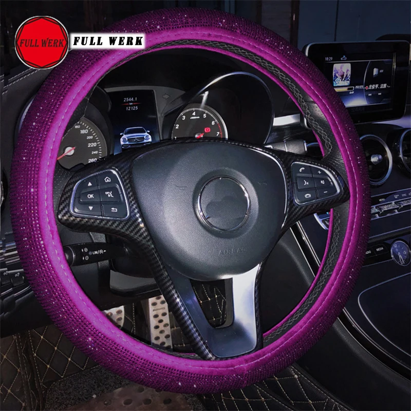 1pc 38cm Crystal Diamond Car Styling Steering Wheel Cover Protector for Women Girls Wrap Accessories | Автомобили и мотоциклы