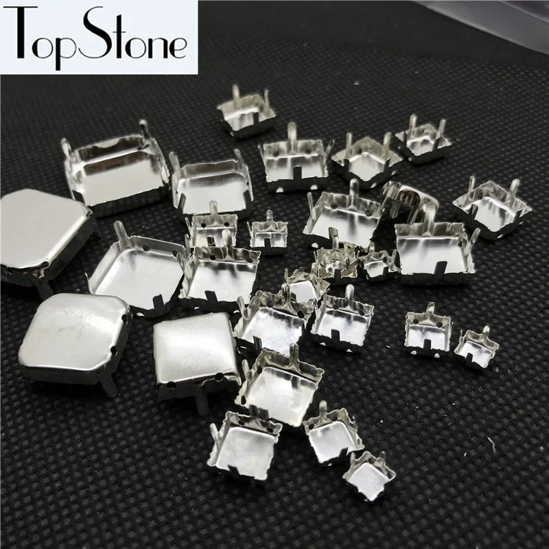 Квадратный восьмиугольный металлический поднос для чашек Серебристые/латунные