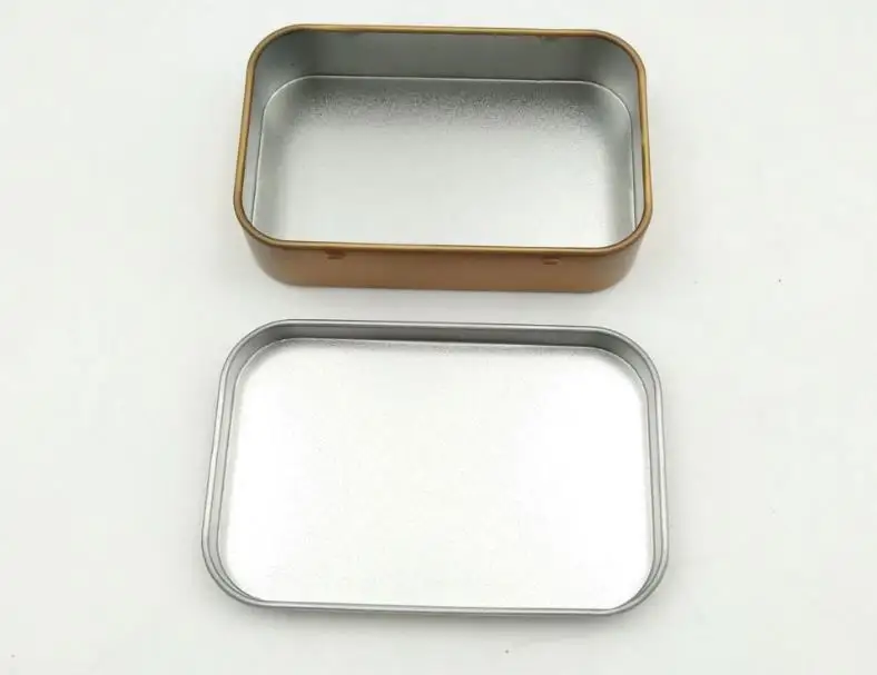 Mini Tin Box Small Empty Gold Metal Storage Case Organizer For Money Coin Candy Keys U Disk Headphones | Дом и сад