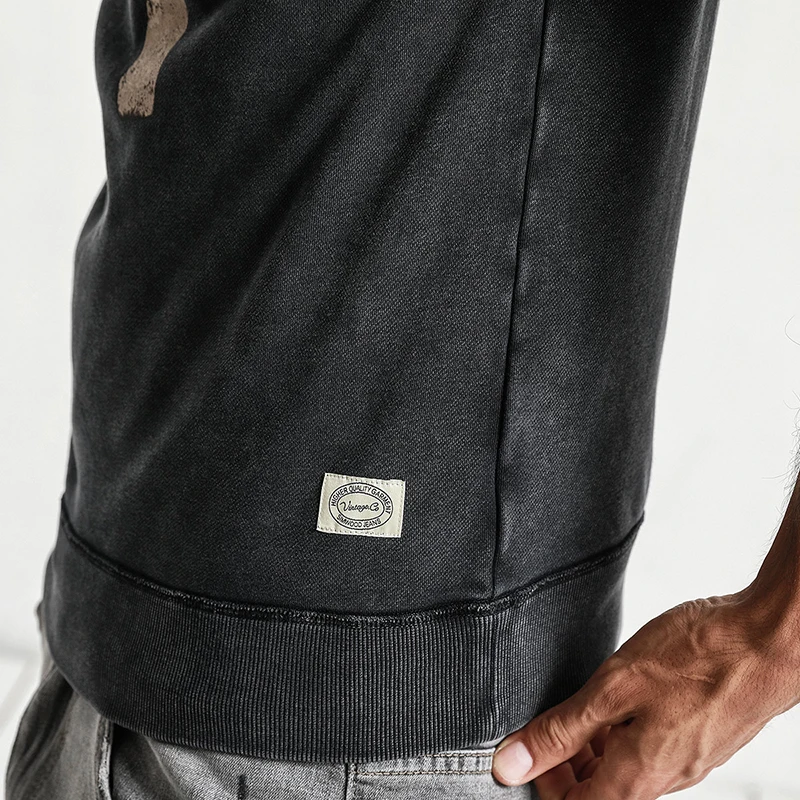 SIMWOOD Новинка весны 2019 года толстовки для мужчин Винтаж номер Slim Fit пуловер с