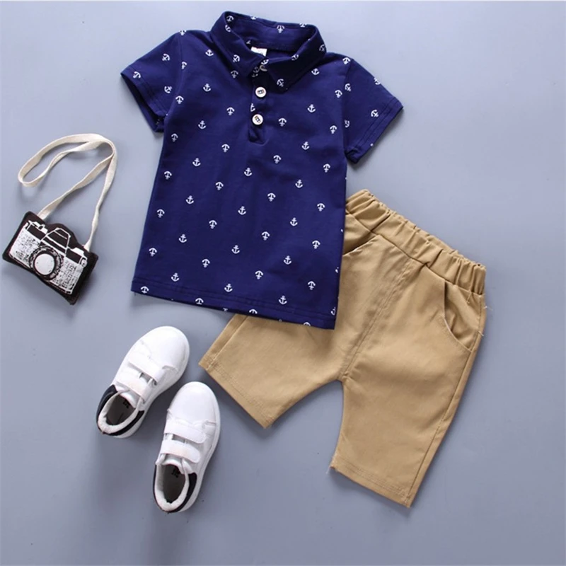 Summer Children's Clothes Sets Boys T-shirt and Shorts Pants 2 Pieces Clothing Baby | Детская одежда и обувь