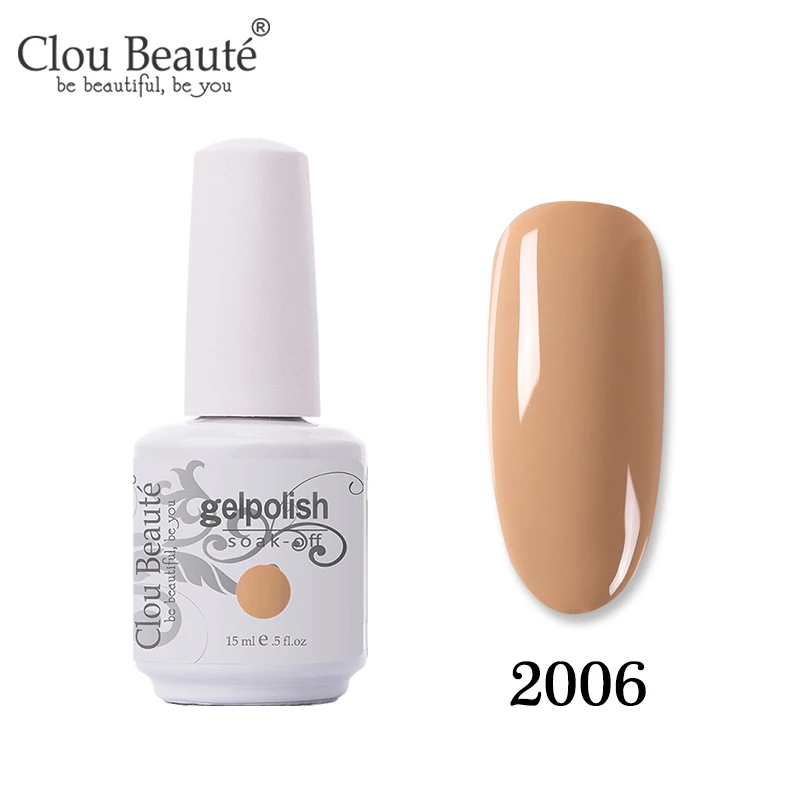 Clou Beaute Gellak UV 15 мл полуперманентный лак для ногтей гель основа и верхнее покрытие замочить от ногтей Живопись гель лак для ногтей - Цвет: 2006