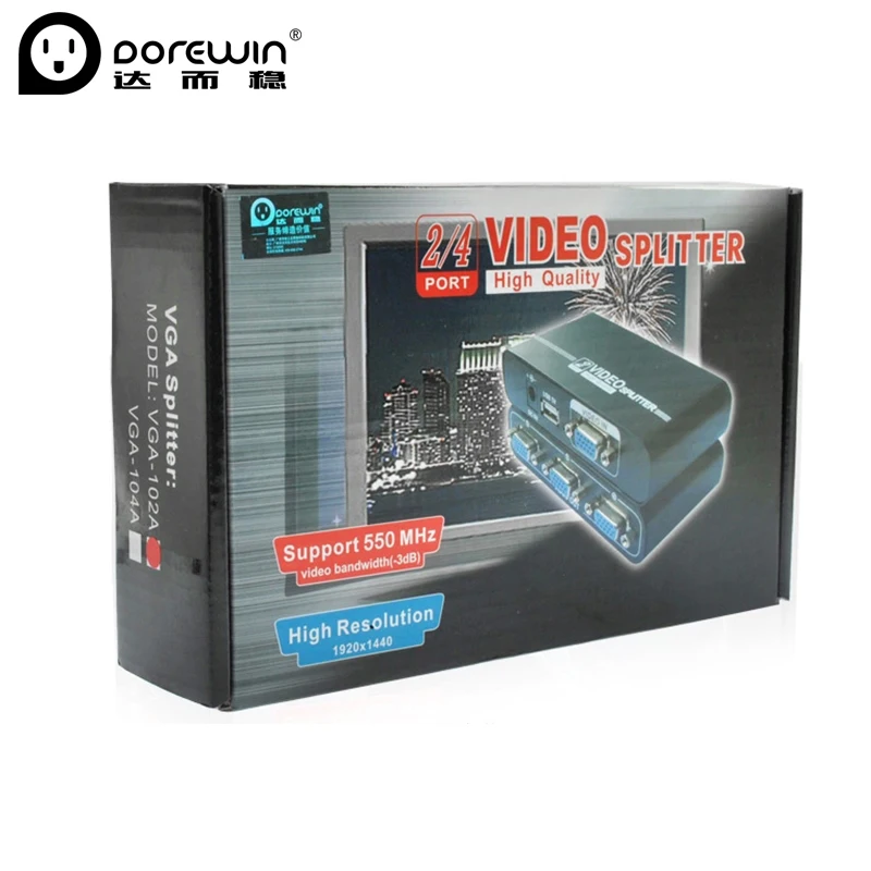 Dorewin 4 Порты и разъёмы VGA kvm-переключатель Video Splitter конвертер 1 Вход Box адаптер