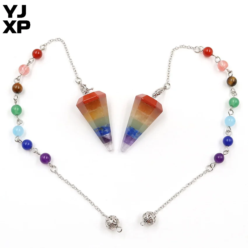 YJXP Chakra звено цепи Шестигранная Пирамида маятниковая подвеска приданое divination Wicca 7