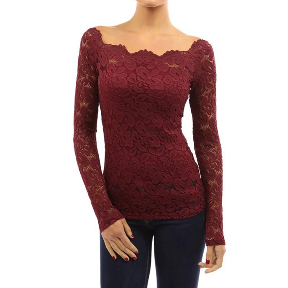 Женская сексуальная тонкая кружевная блузка с цветочной вышивкой винтажная