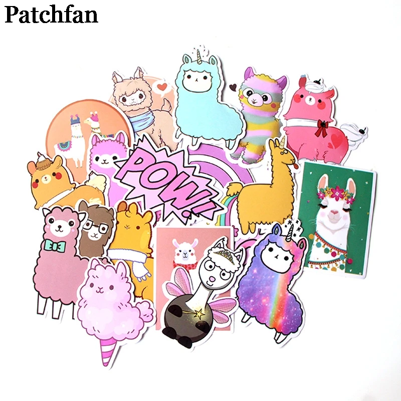 Patchfan, 18 шт., креативные Значки из ламы, альпаки, сделай сам, декоративные наклейки, мультяшный стиль, для DIY, для ПК, на стену, для телефона, скрапбукинг, альбом, A2080