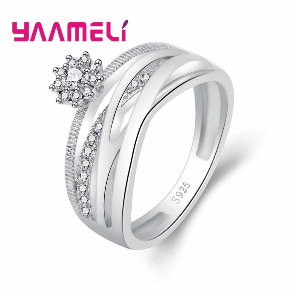 

925 Sterling Silver Good Cubic Zircon Finger Rings Sumptuous For Women Bridal Wedding Present Crown Shape New Fashion