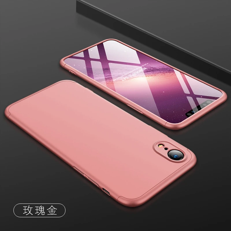 For iphone XR Armor Coque 360 Full Protection Case Luxury Hard PC 3 In 1 Back Cover |