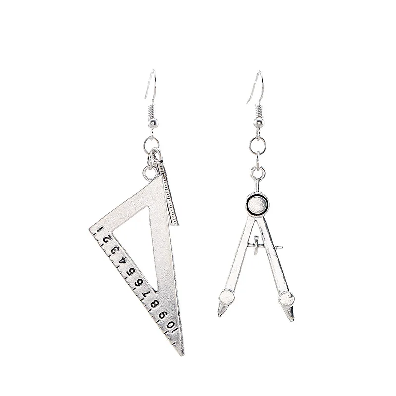 Креативные забавные индивидуальные квадратные серьги-капельки с компасом