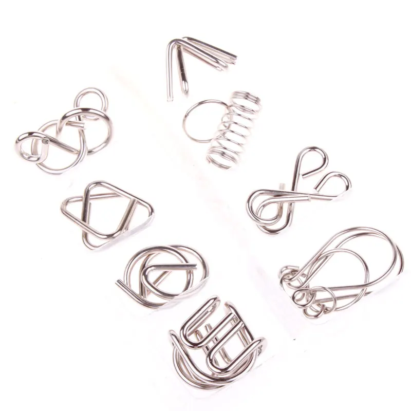 8 шт./компл. пазл из металлической проволоки интересная игра для разума детский