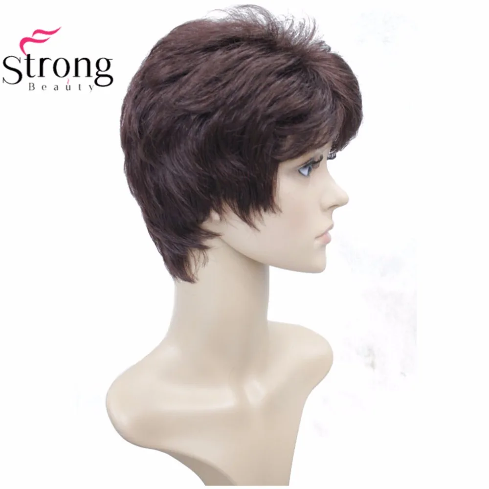 StrongBeauty женский синтетический парик черный/Блонд короткие прямые волосы натуральные парики